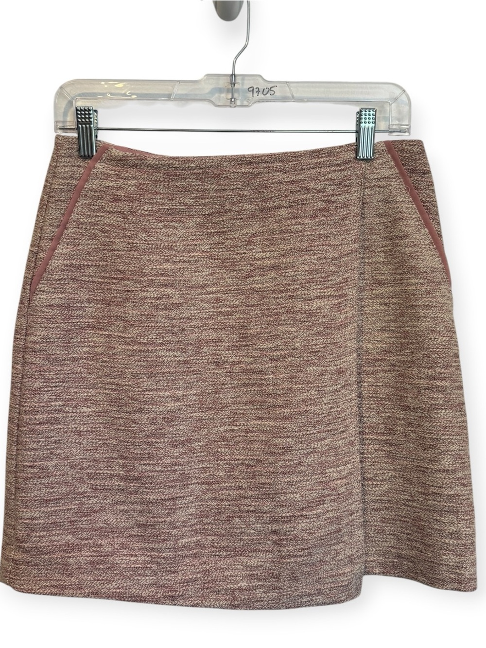 Ann Taylor LOFT Textured Tweed Pink Mauve Skirt Size 2